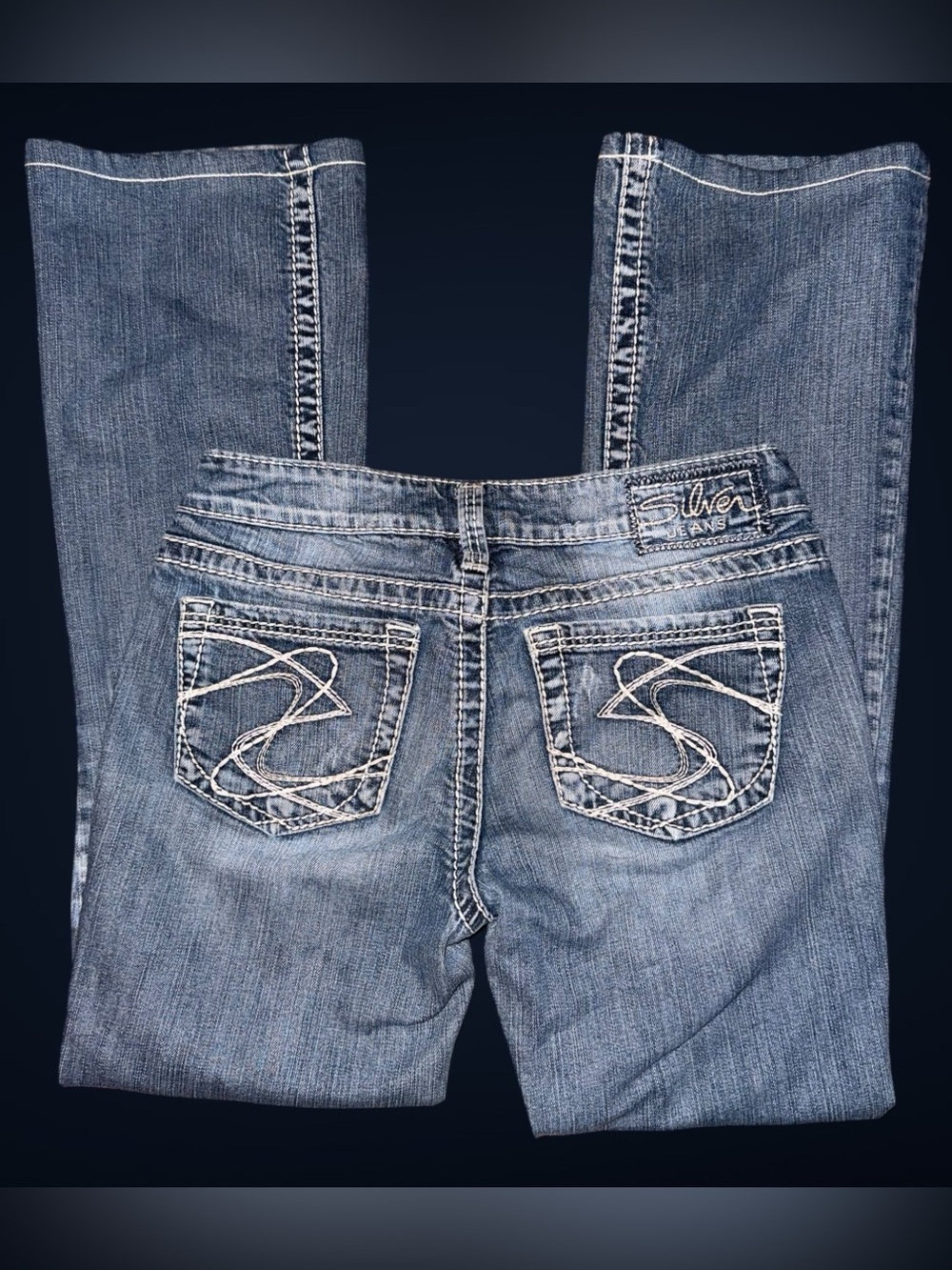 Silver Jeans Co. Aiko Bootcut Distressed Medium Wash Denim Jeans Women’s W28 L33